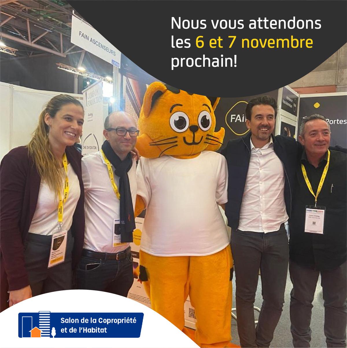 Image de Alejandra Nieto, Olivier Saubert, Lionel Giverne et Matthieu Arnould au salon de la copropriété et de l'habitat.